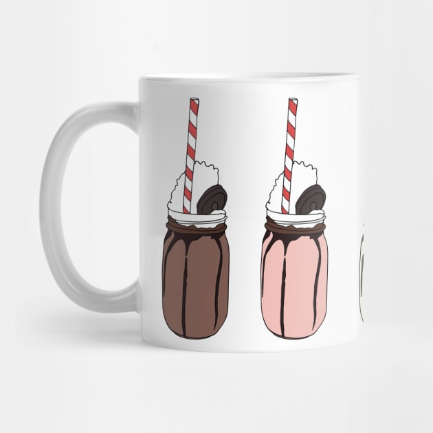 Milkshake Illustration Pack Chocolate, Strawberry Vanilla Shake by murialbezanson